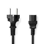 label sort pvc runde m 00 2 nikkelplateret lige lige iec-320-c13 han jord sidebens med stikprop strømkabel