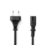 label sort pvc fladt m 00 1 nikkelplateret lige lige iec-320-c7 mand euro strømkabel