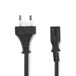 label sort pvc rullet m 00 2 nikkelplateret lige lige iec-320-c7 mand euro strømkabel