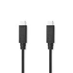 label sort pvc runde m 00 1 nikkelplateret gbps 10 30hz 8k w 100 han usb-c han usb-c 2 gen 2 3 usb usb-kabel