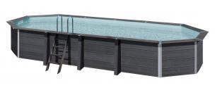 graphite black cm 124 x 386 x 804 oval pool composite fun swim