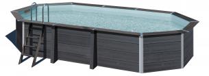graphite black cm 124 x 386 x 664 oval pool composite fun swim