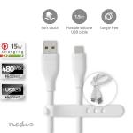 box hvid silikone runde m 50 1 nikkelplateret mbps 480 w 15 han usb-c han usb-a 0 2 usb usb-kabel
