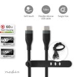 box sort silikone runde m 50 1 nikkelplateret mbps 480 w 60 han usb-c han usb-c 0 2 usb usb-kabel