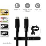 box sort silikone runde m 00 1 nikkelplateret gbps 20 30hz 8k w 240 han usb-c han usb-c 2 gen 2 3 usb usb-kabel