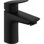 sort mat bundventil push-open med 100 håndvaskarmatur 1-grebs logis hansgrohe