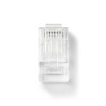 box gennemsigtig pvc stk 10 guldplateret lige cat5 utp solid through pass rj45 rj45-stik