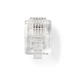 gennemsigtig pvc guldplateret belægning lige rj11 type tilslutnings connector telecom