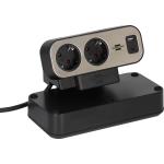 sort slv sikkerhedsstik 10x a usb 1x c usb 1x strmskinne duplex estilo brennenstuhl