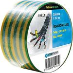 grn gul ruller 2 a pak temp lav hj klb kraftig 15mmx10m isoleringstape pvc stokvis