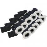pakke stk 10 hvid mat rund 230v ø87mm gu10 eco install fast nordtronic