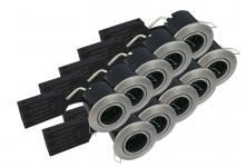 pakke stk 10 alu børstet rund 230v ø87mm gu10 eco install fast nordtronic