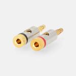 konvolut stk 2 guld metal mm 0 3 kabeldiameter skru guldplateret han lige connector banana