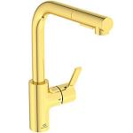 gold brushed pvd 115x235x333 udtræk med køkkenarmatur gusto standard ideal