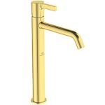 guld børstet bundventil uden model høj håndvaskarmatur joy standard ideal