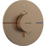pvd bronze børstet udtag 1 til afspærring med indbygning til termostat s comfort showerselect hansgrohe