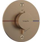 pvd bronze børstet udtag 2 til afspærring med indbygning til termostat s comfort showerselect hansgrohe