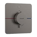 pvd krom sort børstet udtag 1 til afspærring med indbygning til termostat q comfort showerselect hansgrohe