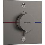 pvd krom sort børstet udtag 2 til afspærring med indbygning til termostat e comfort showerselect hansgrohe