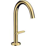 messing pvd guld-optik poleret bundventil push-open med tud 140mm håndvaskarmatur one axor