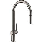 chrome black brushed udtræk med 2jet 210 køkkenarmatur m54 talis hansgrohe
