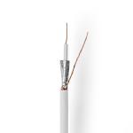 gaveæske hvid pvc coax m 0 50 eca afskærmet dobbelt ohm 75 rg59u rulle på kabel coax