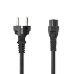 label sort pvc runde m 00 5 nikkelplateret lige lige iec-320-c5 han jord sidebens med stikprop strømkabel
