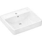 hvid overløb med hanehul med 550xx480mm underside slebet med bordmonteret håndvask q xanuia hansgrohe