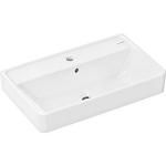 hvid overløb hanehul med 650xx390mm compact håndvask q xanuia hansgrohe