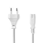 label hvid pvc fladt m 00 2 nikkelplateret lige lige iec-320-c7 mand euro strømkabel