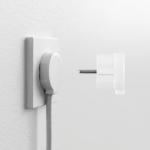 hvid mat - flad rund jord med schuko stikprop design flad norm