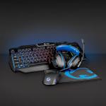 layout de qwertz sort blå musemåtte og mus headset tastatur 4-i-1 kit combo gaming