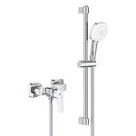 forkromet bruserst med etgrebsbatteri cubeo grohe