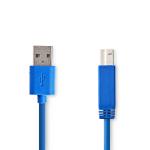 konvolut blå pvc runde m 00 2 nikkelplateret gbps 5 han usb-b han usb-a 1 gen 2 3 usb usb-kabel
