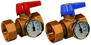 1 ligelbende termometer med roth kugleventilst