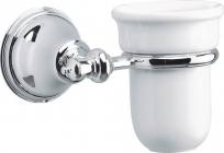 krom glas med tandkrusholder tradition damixa
